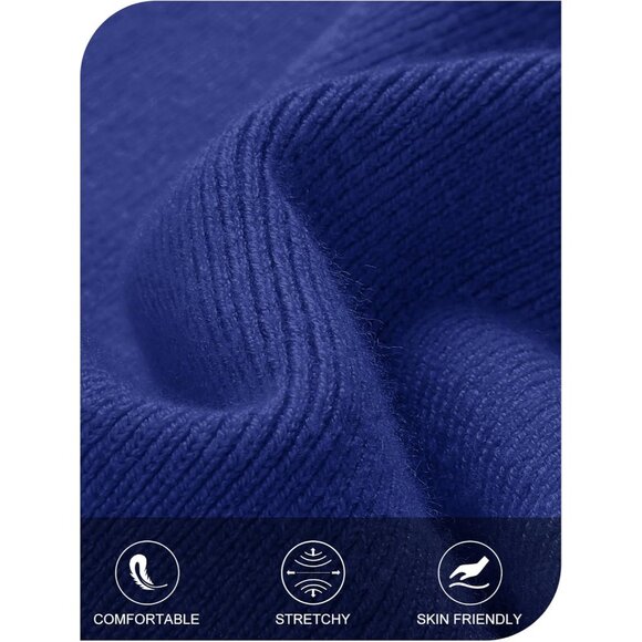 Merokeety Women's Royalblue Off Shoulder Long Sleeve Elegant Bodycon Midi Dress - Picture 5 of 9